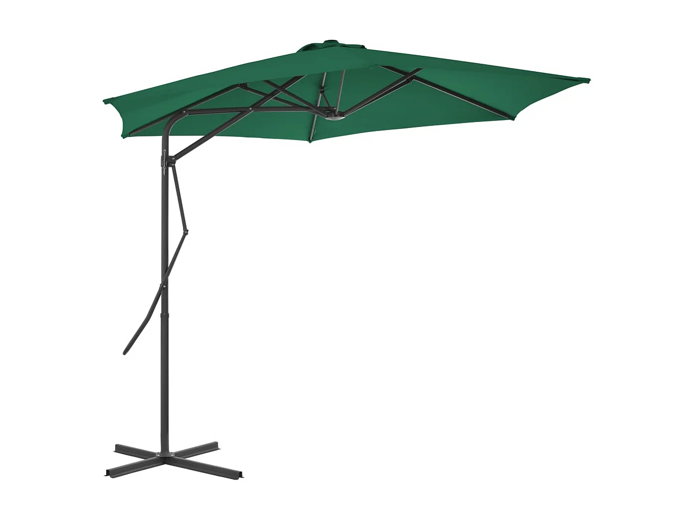 Clongullane Parasol met stalen paal 300 cm groen