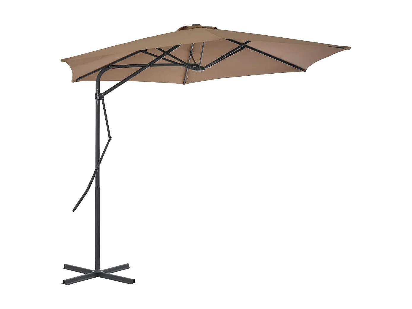 Clongullane Parasol met stalen paal 300 cm taupe