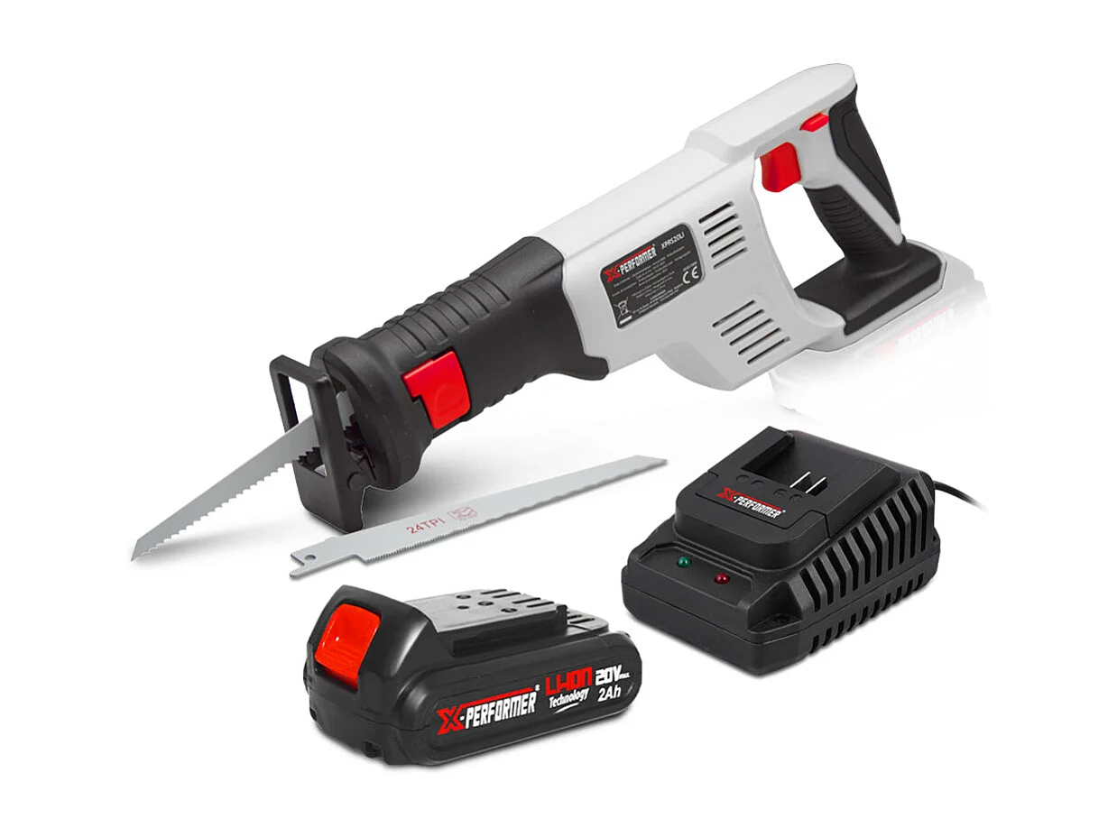 Draadloze reciprozaag X-Performer 20V met 2Ah batterij en snellader 1H