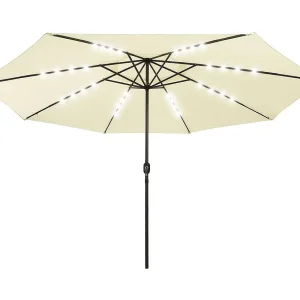 Brintir Parasol met LED-verlichting 400 cm zandkleurig Brintir Parasol met LED-verlichting 400 cm zandkleurig
