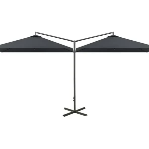 Clones Parasol dubbel met stalen paal 600×300 cm antracietkleurig Clones Parasol dubbel met stalen paal 600×300 cm antracietkleurig