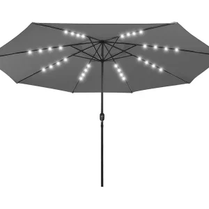 Brintir Parasol met LED-verlichting 400 cm antracietkleurig Brintir Parasol met LED-verlichting 400 cm antracietkleurig