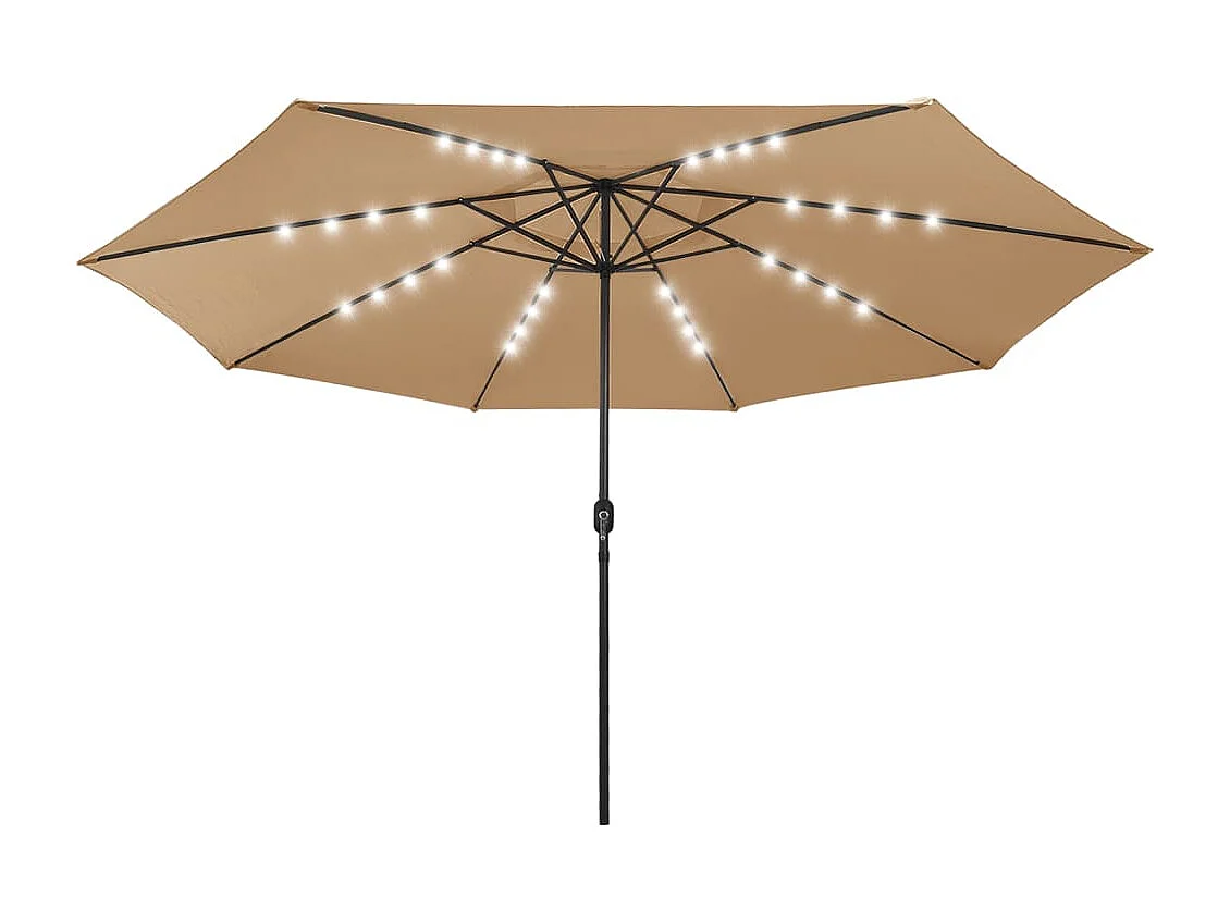 Brintir Parasol met LED-verlichting 400 cm taupe