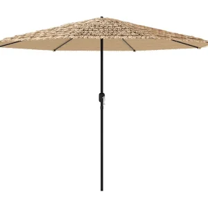 Clark Parasol met LED's en stalen paal 324x324x247 cm bruin Clark Parasol met LED's en stalen paal 324x324x247 cm bruin