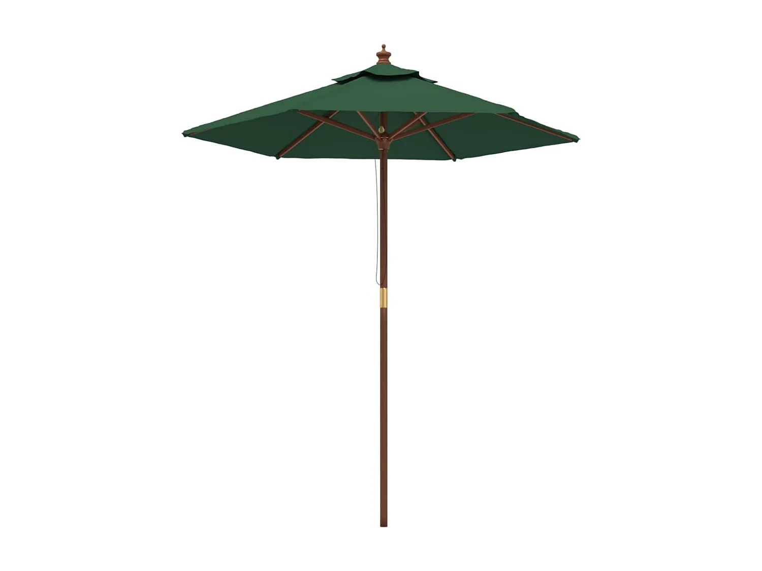 Delinra Parasol met houten paal 196x231 cm groen