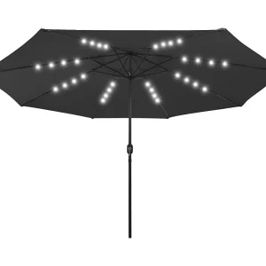 Brintir Parasol met LED-verlichting 400 cm zwart Brintir Parasol met LED-verlichting 400 cm zwart