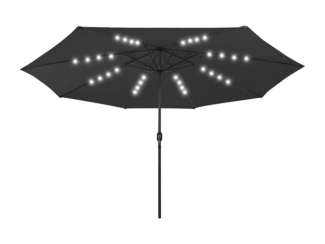 Brintir Parasol met LED-verlichting 400 cm zwart