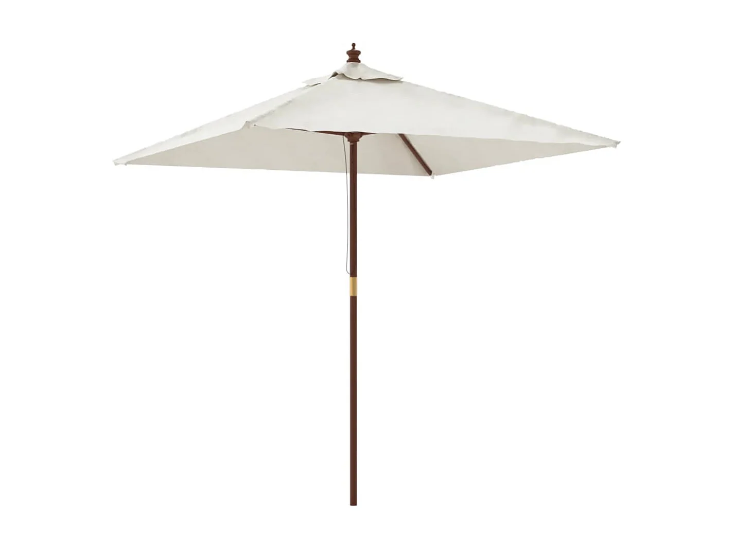 Daranor Parasol met houten paal 198x198x231 cm zandkleurig