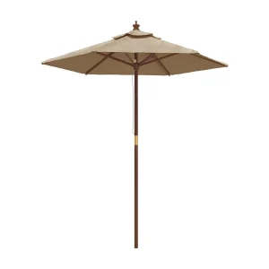 Delinra Parasol met houten paal 196×231 cm taupe Delinra Parasol met houten paal 196×231 cm taupe