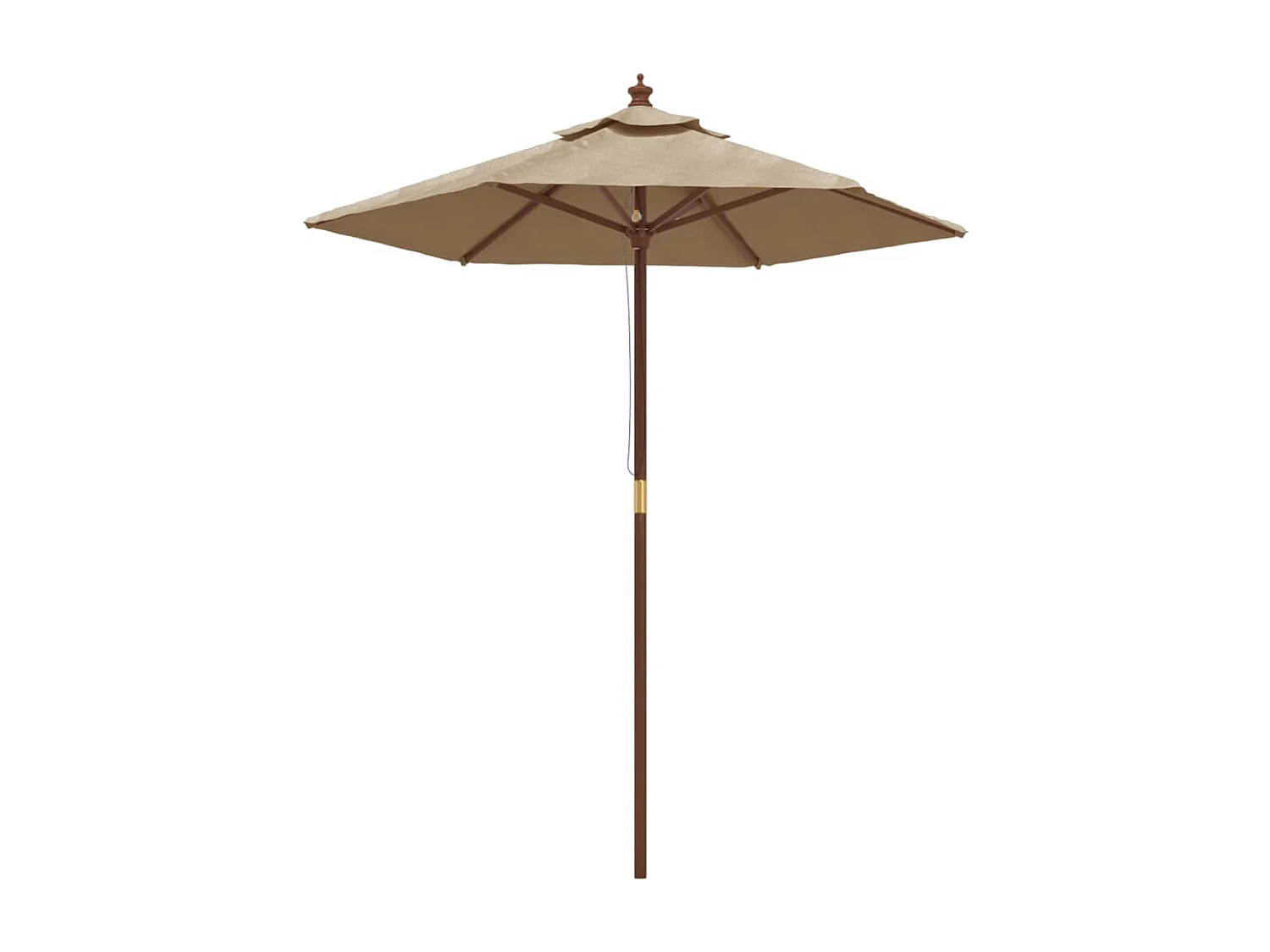Delinra Parasol met houten paal 196x231 cm taupe