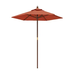 Delinra Parasol met houten paal 196×231 cm terracottakleurig Delinra Parasol met houten paal 196×231 cm terracottakleurig