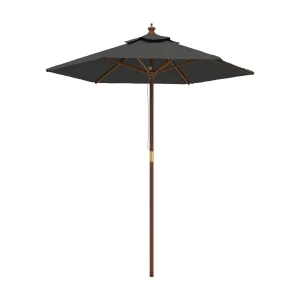 Delinra Parasol met houten paal 196×231 cm antracietkleurig Delinra Parasol met houten paal 196×231 cm antracietkleurig