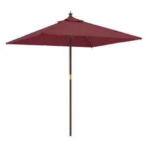 Daranor  Parasol met houten paal 198x198x231 cm bordeauxrood