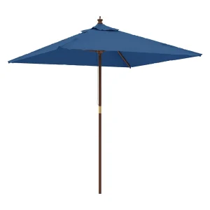 Daranor  Parasol met houten paal 198x198x231 cm azuurblauw