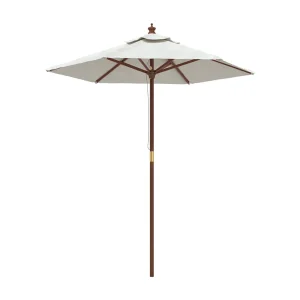 Delinra Parasol met houten paal 196×231 cm zandkleurig Delinra Parasol met houten paal 196×231 cm zandkleurig