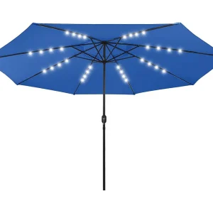 Brintir Parasol met LED-verlichting 400 cm azuurblauw Brintir Parasol met LED-verlichting 400 cm azuurblauw