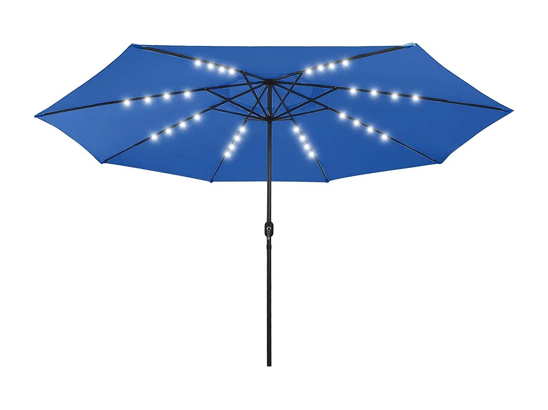 Brintir Parasol met LED-verlichting 400 cm azuurblauw