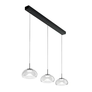 Brena – Fabas Luce 3-lichts hanglamp – 30W dimbare LED – Transparant Lineair design Brena – Fabas Luce 3-lichts hanglamp – 30W dimbare LED – Transparant Lineair design