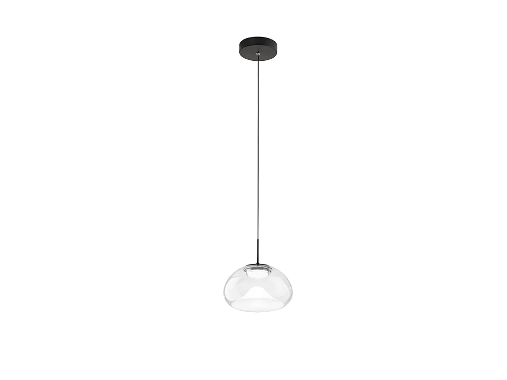 Brena - Transparante enkele hanglamp van Fabas Luce - Dimbare 10W LED - Plafondlamp - Diameter 22cm