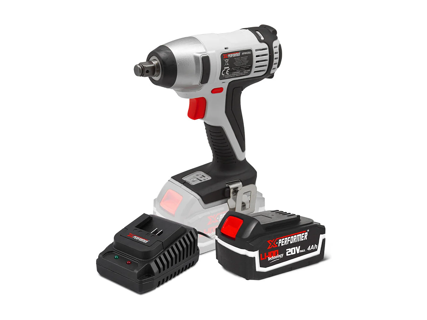Draadloze slagschroevendraaier 20V - 180 Nm - met 4Ah batterij & 2H lader - X-Performer