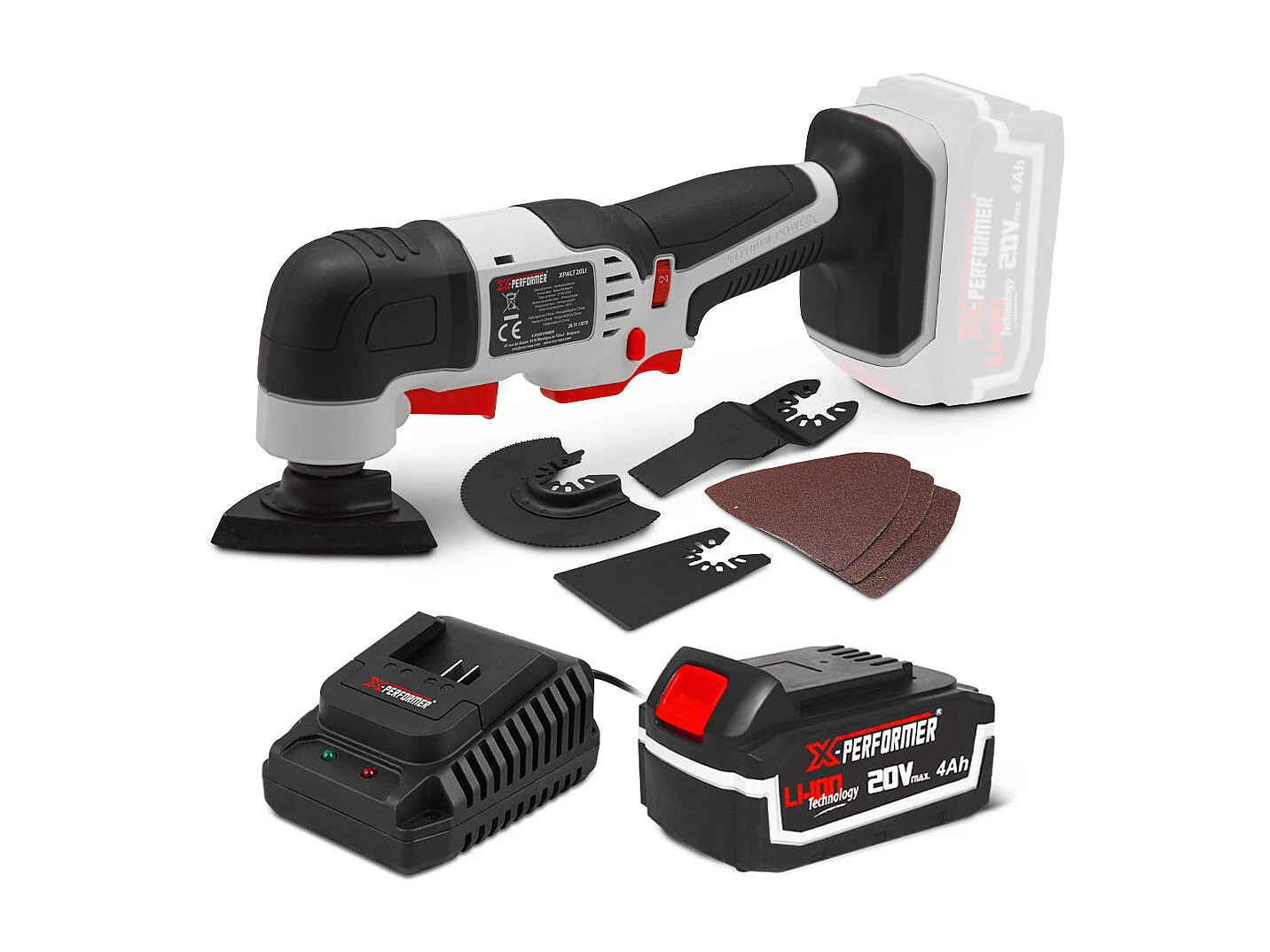Draadloze multifunctionele tool 20V X-Performer met 4Ah batterij en 2H snellader