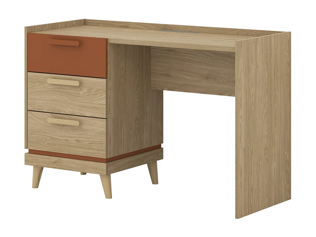 Bureau Scandinavisch NOKI – Licht eiken en mokka – 3 opbergladen