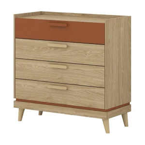 Commode NOKI – Licht eiken en mokka – 3 laden Scandinavische stijl Commode NOKI – Licht eiken en mokka – 3 laden Scandinavische stijl
