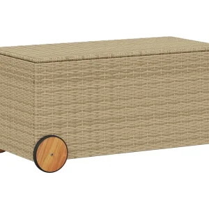 Dorian Tuinbox met wielen 190 L poly rattan gemengd beige Dorian Tuinbox met wielen 190 L poly rattan gemengd beige