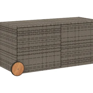 Dorian Tuinbox met wielen 283 L poly rattan grijs Dorian Tuinbox met wielen 283 L poly rattan grijs
