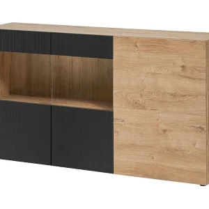 Buffet DOUM – Licht eiken en zwart – L160 x H93 x D40 cm