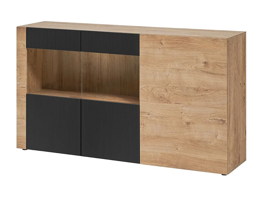 Buffet DOUM – Licht eiken en zwart – L160 x H93 x D40 cm