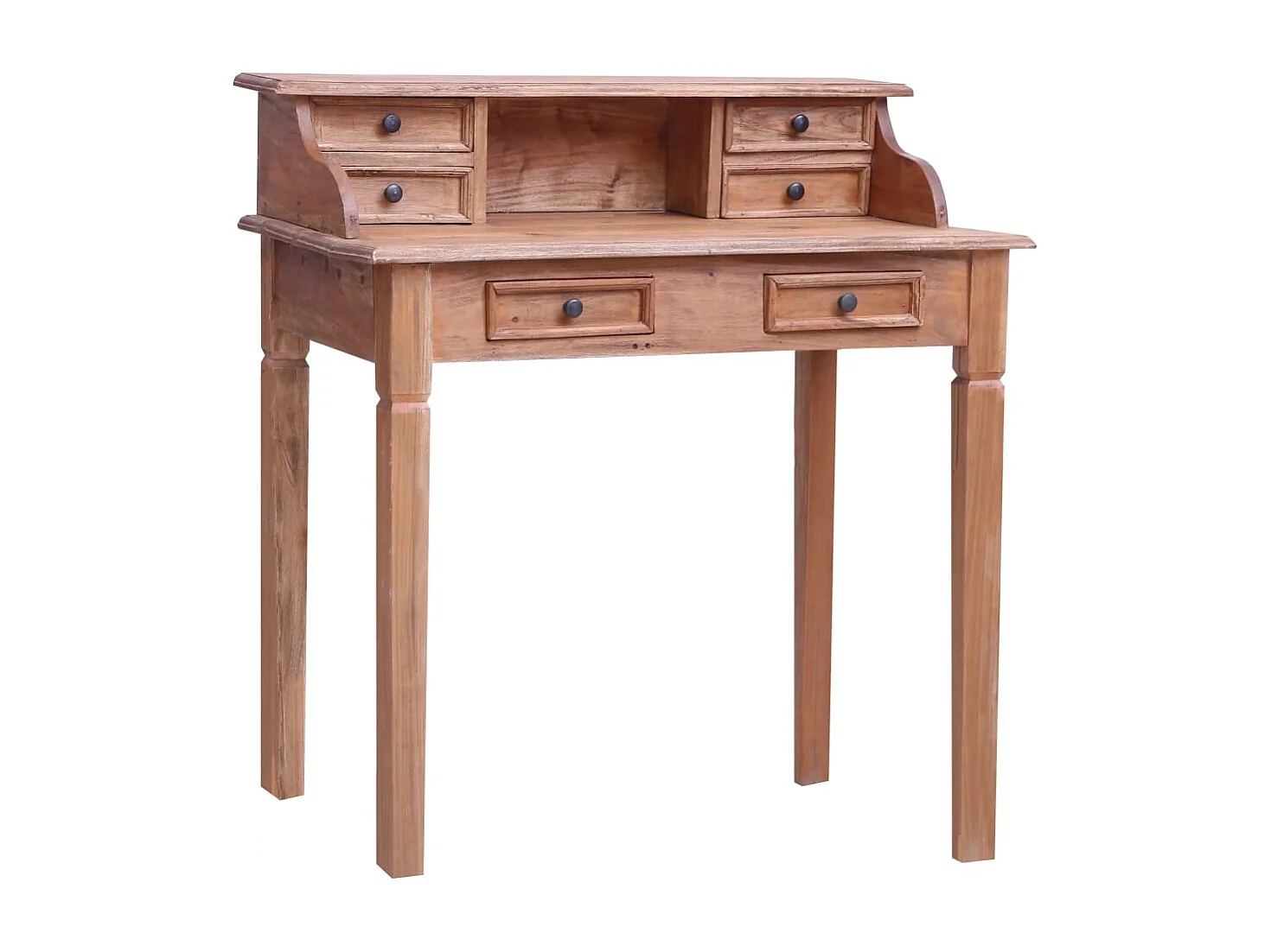 Crisje Schrijftafel met lades 90x50x101 cm massief mahoniehout