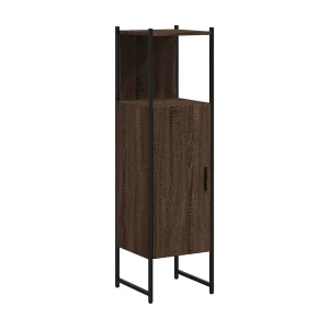 Cynmar Badkamerkast 33x33x120,5 cm bewerkt hout bruin eikenkleurig Cynmar Badkamerkast 33x33x120,5 cm bewerkt hout bruin eikenkleurig