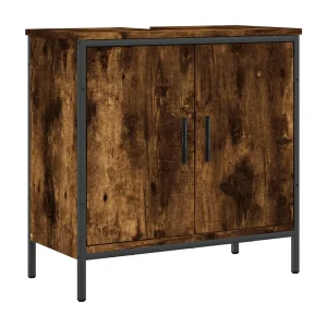 Damien-Louis Badkamerkast 60x30x60 cm bewerkt hout gerookt eikenkleurig Damien-Louis Badkamerkast 60x30x60 cm bewerkt hout gerookt eikenkleurig