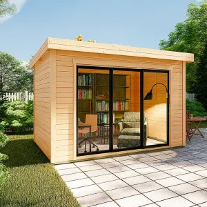 Houten tuinstudio/tuinkantoor 10,7 m² – Dikte 28 mm – CANOPIA