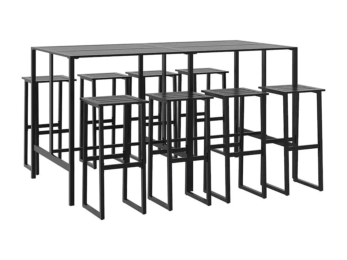 Cavehill 9-delige Tuinbarset gepoedercoat staal zwart