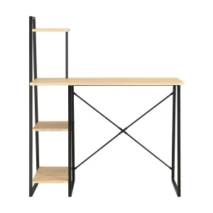 Brynsi Bureau met schappen 102x50x117 cm zwart en eikenkleurig Brynsi Bureau met schappen 102x50x117 cm zwart en eikenkleurig