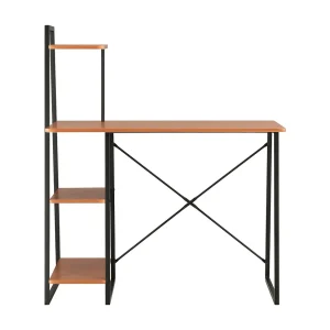 Brynsi Bureau met schappen 102x50x117 cm zwart en bruin Brynsi Bureau met schappen 102x50x117 cm zwart en bruin