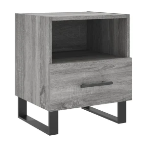 Bruni Nachtkastje 40x35x47,5 cm bewerkt hout grijs sonoma eikenkleur Bruni Nachtkastje 40x35x47,5 cm bewerkt hout grijs sonoma eikenkleur