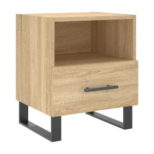 Bruni Nachtkastje 40x35x47,5 cm bewerkt hout sonoma eikenkleurig Bruni Nachtkastje 40x35x47,5 cm bewerkt hout sonoma eikenkleurig