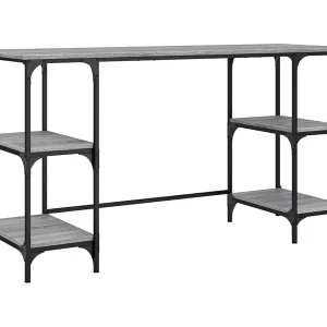 Caragh Bureau 140x50x75 cm metaal en bewerkt hout grijs sonoma eiken Caragh Bureau 140x50x75 cm metaal en bewerkt hout grijs sonoma eiken