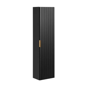 Colonne salle de bain NOXERA – 1 deur – Mat zwart – Gegroefd ontwerp en aanpasbare handgrepen Colonne salle de bain NOXERA – 1 deur – Mat zwart – Gegroefd ontwerp en aanpasbare handgrepen