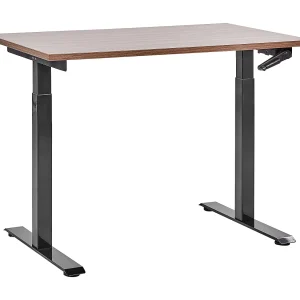 Bureau handmatig verstelbaar donkerbruin/zwart 120 x 72 cm DESTINES