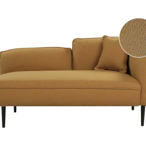 Chaise longue bouclé mosterdgeel rechtszijdig CHEVANNES