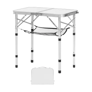Campingtafel SucceBuy Opvouwbaar 60×40 cm, Licht en Compact Draagbaar Bijzettafeltje, van Aluminium MDF, Hoogte Verstelbaar, voor Picknick, Zilver Campingtafel SucceBuy Opvouwbaar 60×40 cm, Licht en Compact Draagbaar Bijzettafeltje, van Aluminium MDF, Hoogte Verstelbaar, voor Picknick, Zilver