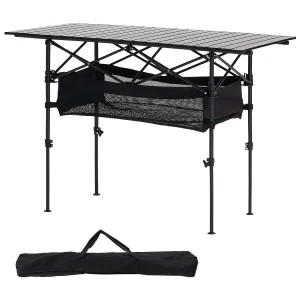 Campingtafel SucceBuy Opvouwbaar en Oprolbaar 120×55 cm, Draagbaar Bijzettafeltje van Aluminium, met Instelbare Hoogte en Grote Draagtas Campingtafel SucceBuy Opvouwbaar en Oprolbaar 120×55 cm, Draagbaar Bijzettafeltje van Aluminium, met Instelbare Hoogte en Grote Draagtas