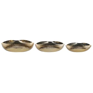 Decoratieve schaal set van 3 goud UJUNG