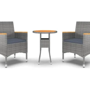 Castle Hills  3-delige Tuinset poly rattan grijs