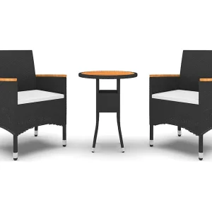 Castle Hills  3-delige Tuinset poly rattan zwart