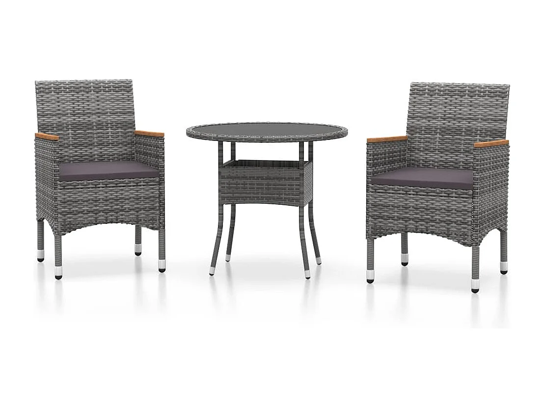 Bryson City 3-delige Tuinset poly rattan grijs